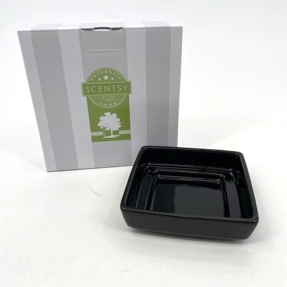 Scentsy Pumpkin Graveyard Replacement Warmer Dish Square Black 4" NEW Box